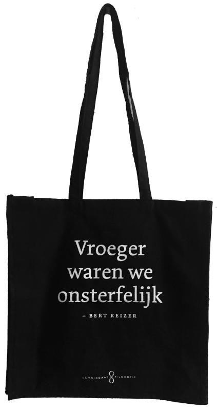 Zwart linnen filosofie tassen 5 ex