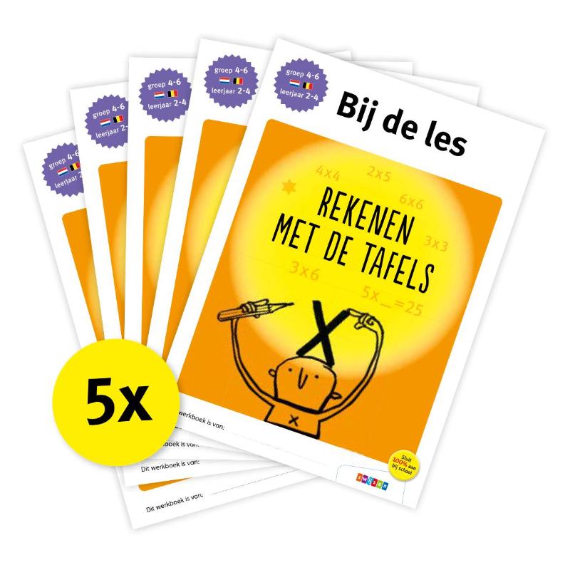 Pakket Bij de les Rekenen met de tafels (5 ex)