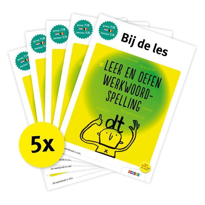 Pakket Bij de les Leer en oefen werkwoordspelling (5ex)
