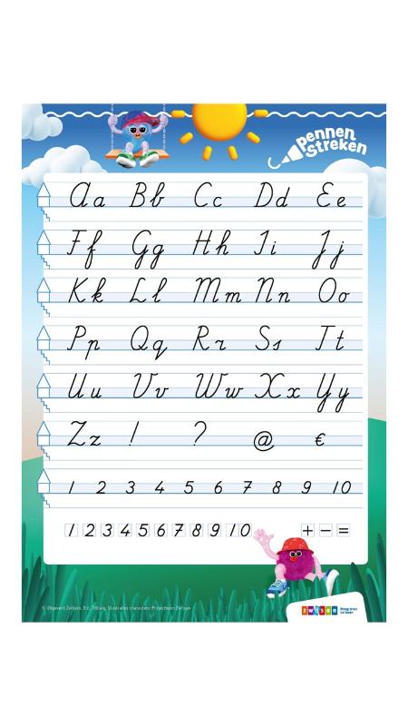 letterkaart verbonden schrift (set 10 ex)