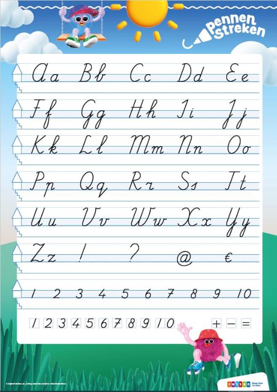 letterposter verbonden schrift