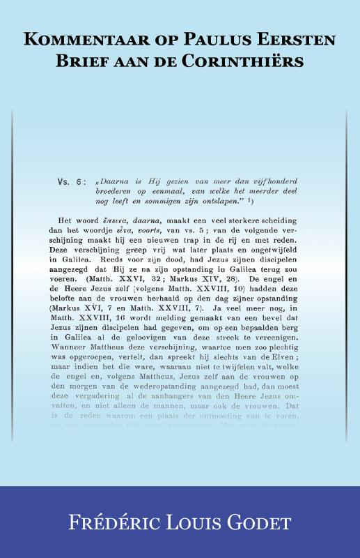 Kommentaar op Paulus Eersten Brief aan de Corinthiërs