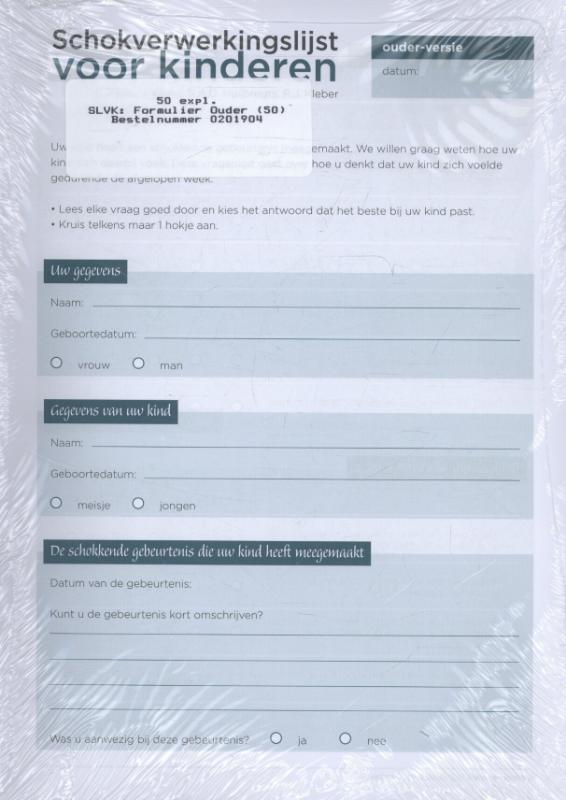 SVLK: Vragenformulier ouder (50 ex)