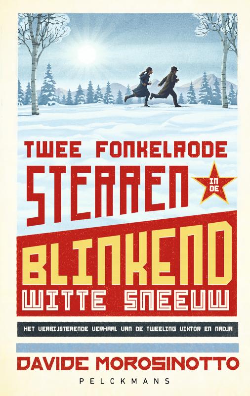 Twee fonkelrode sterren in de blinkend witte sneeuw