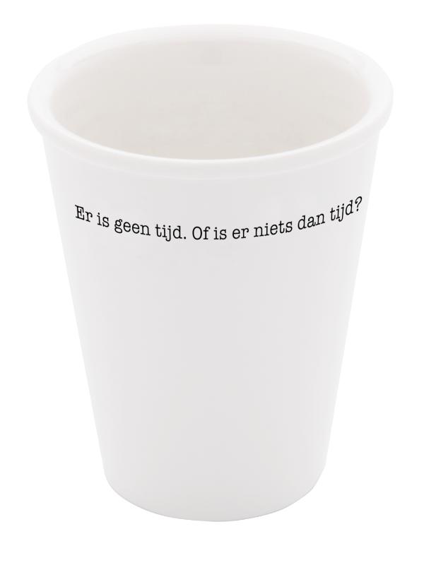 Porseleinen beker 'Er is geen tijd' set van 2