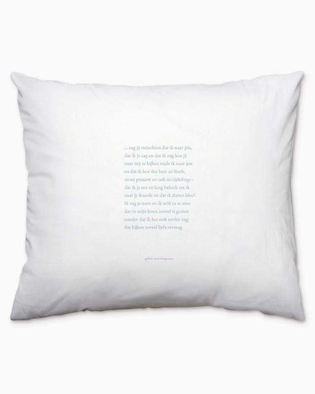 Plint Kussensloop 'Zag jij mischien' Joost Zwagerman