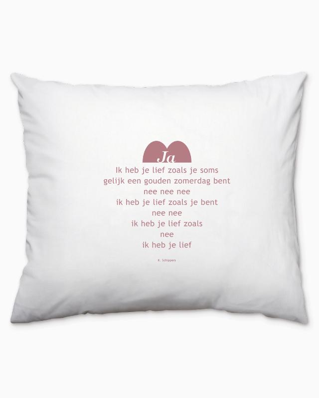 Plint kussensloop 'Ja' K. Schippers