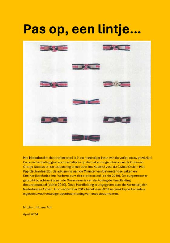 Pas op, een lintje…