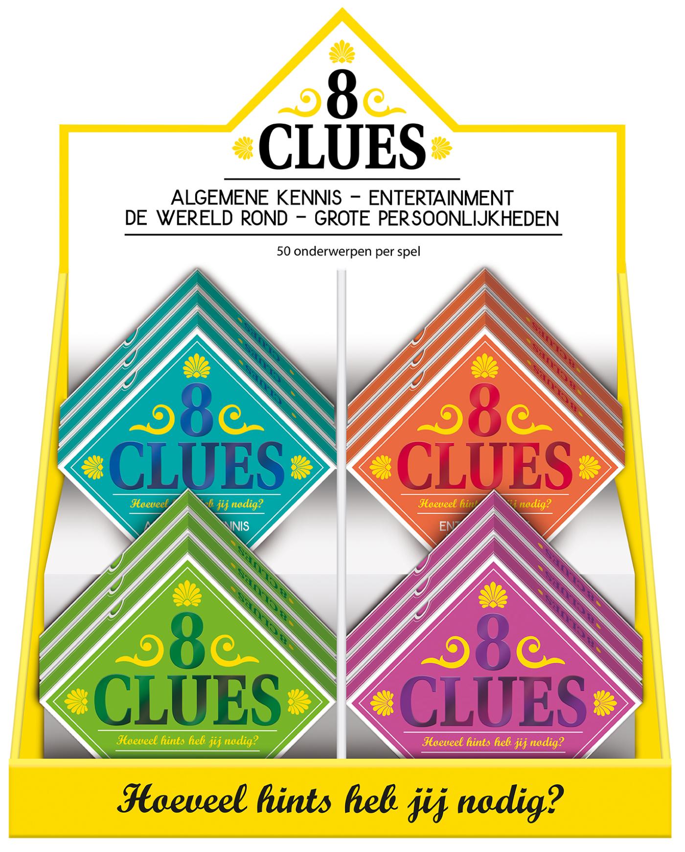 Display 8 clues - 4 x 3 ex.
