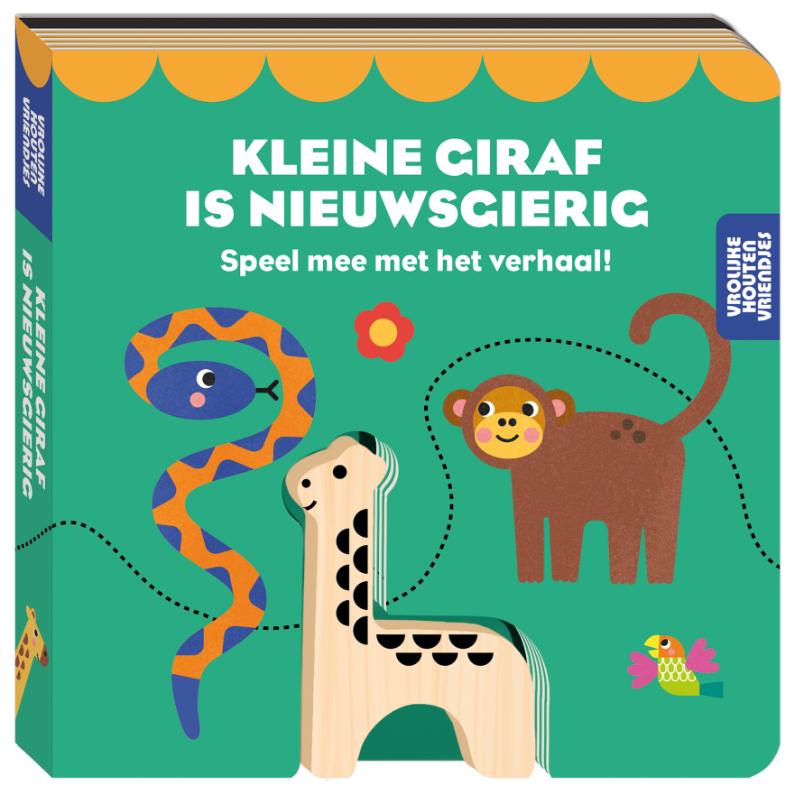 Vrolijke houten vriendje - Kleine giraf is nieuwsgierig