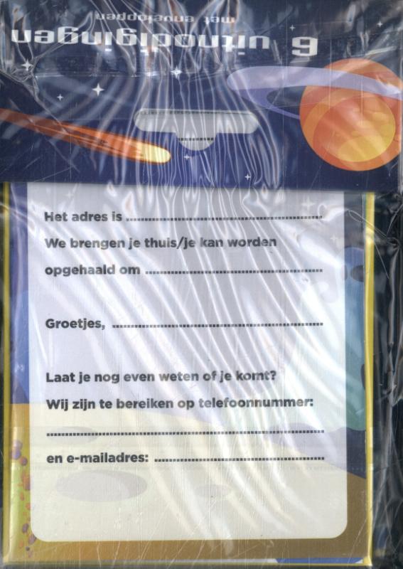 Space - Uitnodiging PK 948 - set van 6