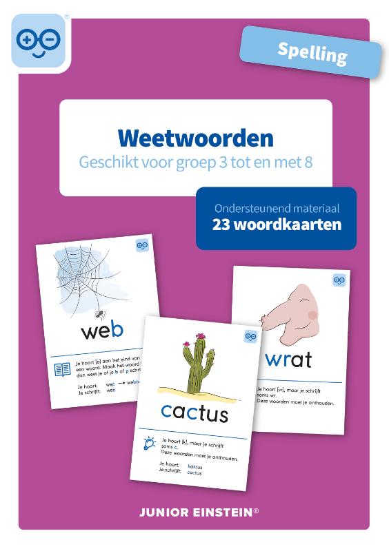 weetwoorden geschikt voor groep 3 tot en met 8