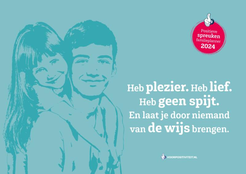 Familieplanner 2024 positieve spreuken