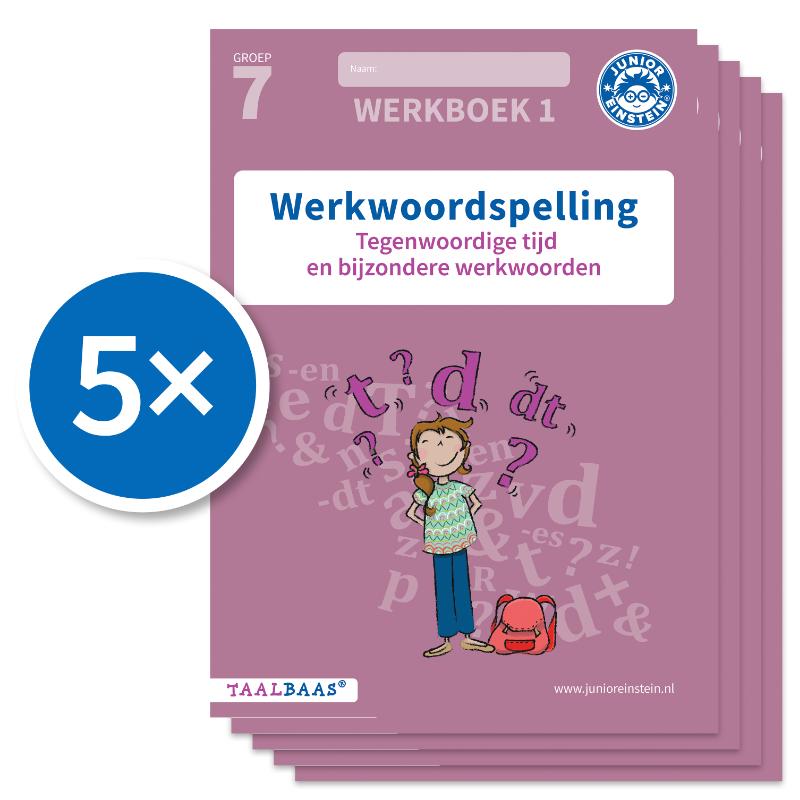 Werkwoordspelling werkboek 1 groep 7 (Set van 5)