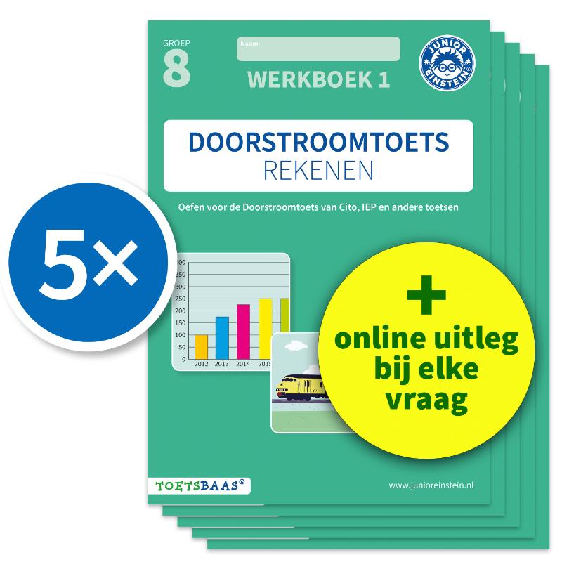 Doorstroomtoets Rekenen – Werkboek 1 + Online video-uitleg (set van 5)