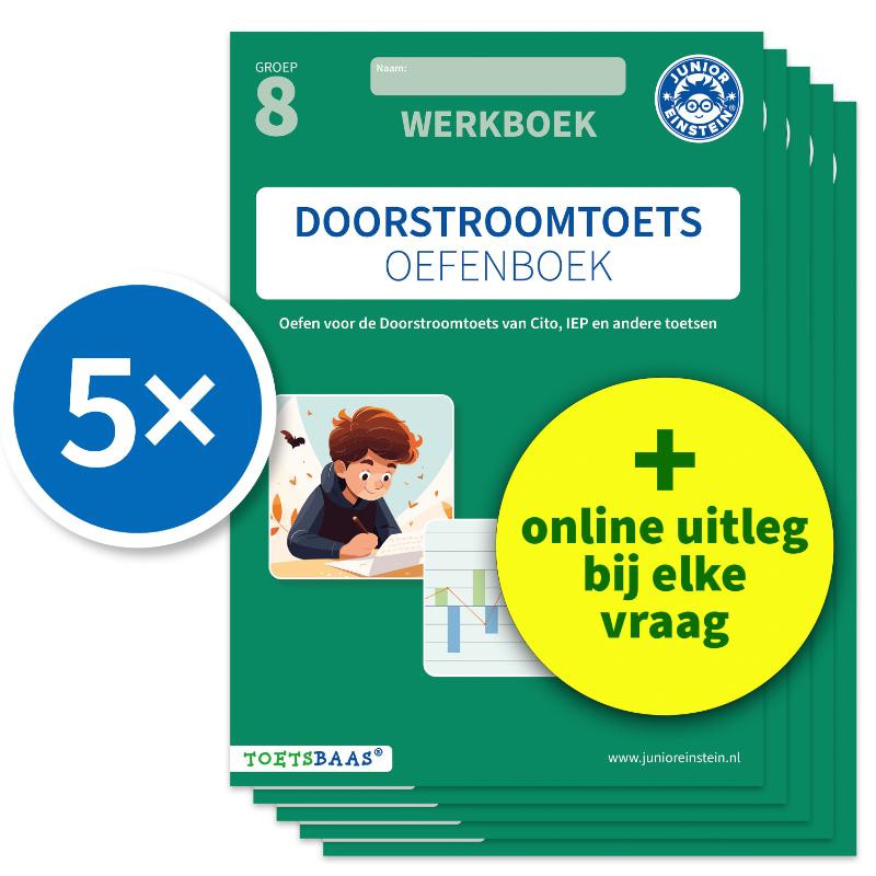 Doorstroomtoets Oefenboek – Werkboek + Online video-uitleg (set van 5)