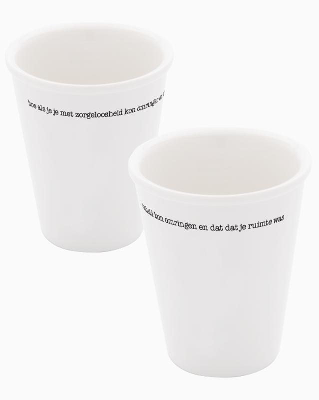 Porseleinen beker ‘Hoe als je je' set van 2