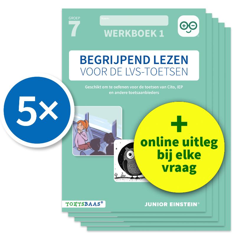 Begrijpend lezen voor de LVS-toetsen - Groep 7 - Werkboek 1 + Online video-uitleg (set van 5)
