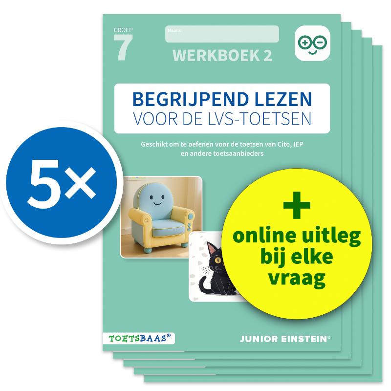 Begrijpend lezen voor de LVS-toetsen - Groep 7 - Werkboek 2 + Online video-uitleg (set van 5)