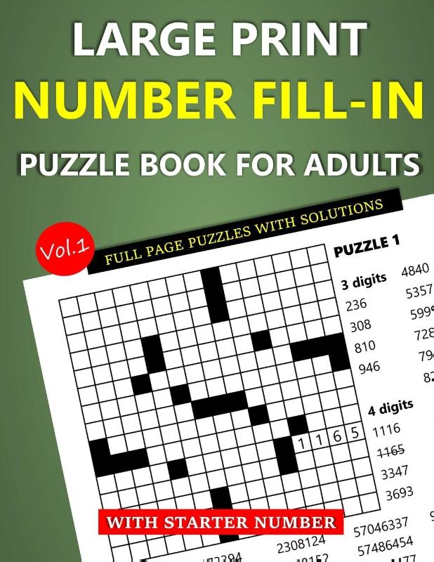 Hammond, O: Large Print Number Fill-In Puzzle Book for Adult
