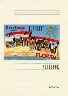 Vintage Lined Notebook Greetings from Quaint Key West, Florida