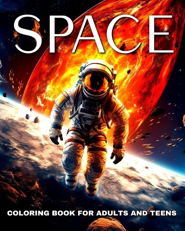 Space Coloring Book for Adults and Teens